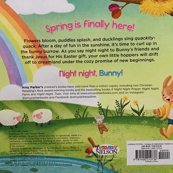 Night Night, Bunny Board Book by Amy Parker - Picture 12 of 12